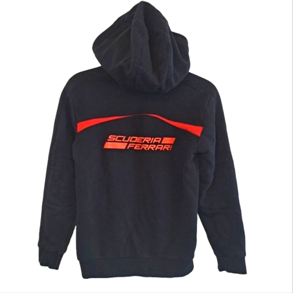 Puma Ferrari Scuderia Black Zip Up Hooded Sweatshirt Jacket Size Medium - Picture 2 of 7